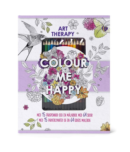 Cover for Colour me happy - malebog med farveblyanter (Sewn Spine Book) (2020)