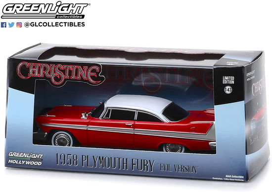 Greenlight Collectibles  143 Christine 1958 Plymouth Fury Evil Version Blacked Out Windows Toys (MERCH)