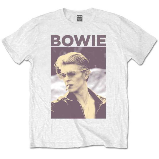David Bowie Unisex T-Shirt: Smoking - David Bowie - Mercancía - ROFF - 5055295349995 - 13 de enero de 2015