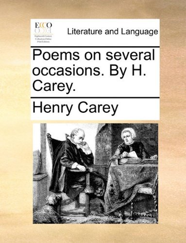 Cover for Henry Carey · Poems on Several Occasions. by H. Carey. (Taschenbuch) (2010)