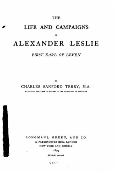 Cover for Charles Sanford Terry · The Life and Campaigns of Alexander Leslie (Paperback Book) (2016)