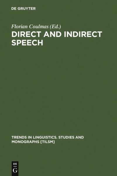 Cover for Florian Coulmas · Direct and Indirect Speech (Book) (1986)