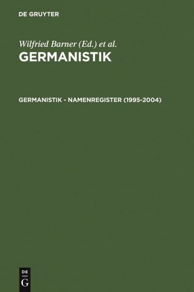 Cover for Ulla Fix · Germanistik-Namenregister (1995-2004) (Book) (2005)