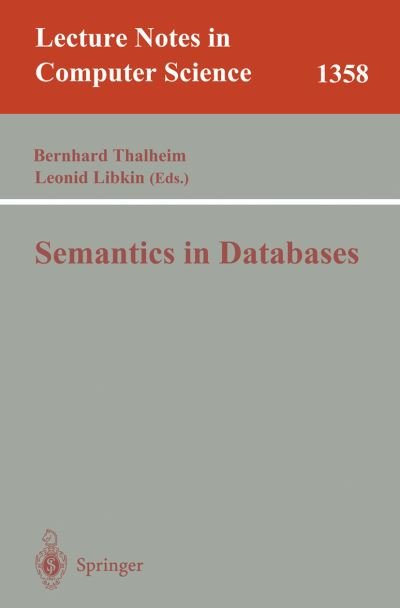 Cover for Thalheim · Semantics in Databases - Lecture Notes in Computer Science (Pocketbok) [1998 edition] (1998)