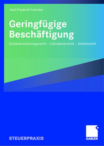 Cover for Axel-Friedrich Foerster · Geringfugige Beschaftigung: Sozialversicherungsrecht - Lohnsteuerrecht - Arbeitsrecht (Paperback Book) [2009 edition] (2008)