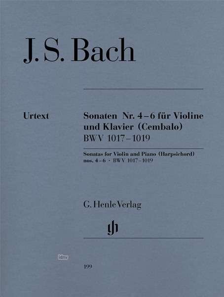 Cover for JS Bach · Sonaten 4-6,Vl+Kl,1017-19.HN199 (Bog) (2018)