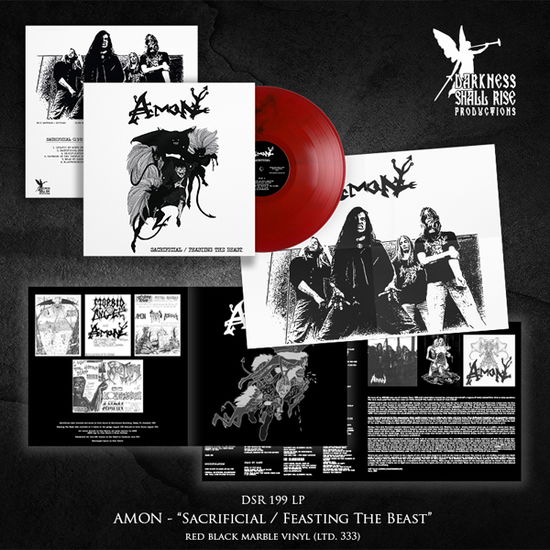 Amon · Sacrificial / Feasting the Beast (3rd Pressing Red / Black Marble Vinyl) (LP) (2024)