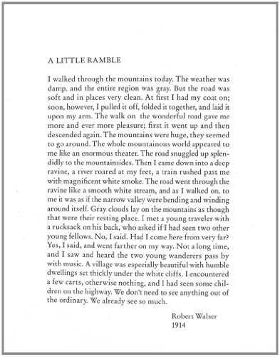 A Little Ramble: in the Spirit of Robert Walser - Robert Walser - Books - New Directions / Christine Burgin - 9780811220996 - April 25, 2013