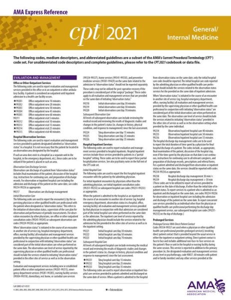 Cover for American Medical Association · CPT 2021 Express Reference Coding Card: General / Internal Medicine (Map) (2020)