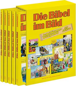 Cover for André le Blanc · Comic-Reihe „Die Bibel im Bild“. 50 Jahre-Jubiläumsausgabe. Kinderbuch-Klassiker ab 8 Jahren mit Geschichten aus dem Alten und Neuen Testament als Comics. 5 Sammelbände im Schuber (Book) (2024)