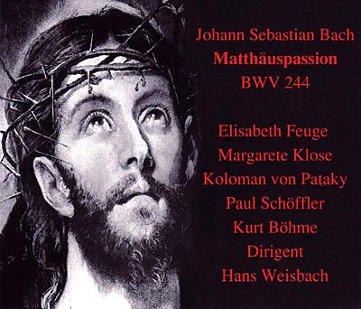 Cover for Bach / Feuge / Weisbach · St Matthew Passion (CD) (1995)