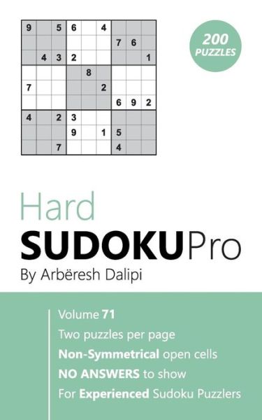 Cover for Arberesh Dalipi · Hard Sudoku Pro (Paperback Book) (2017)