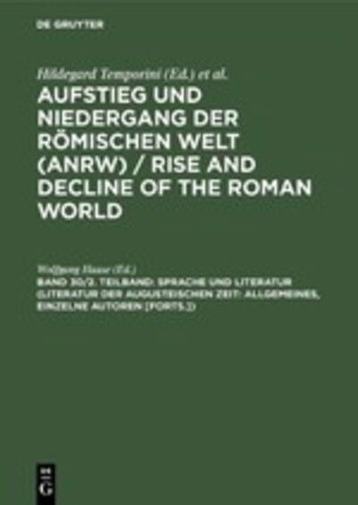 Cover for Wolfgang Haase · Aufstieg u.Nieder.röm.Welt.Abt.2/30/2 (Book) (1982)