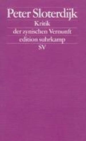 Cover for Peter Sloterdijk · Edit.Suhrk.1099 Sloterdijk.Kritik d.zyn (Bok)