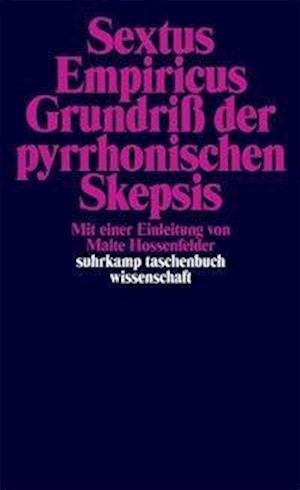 Cover for Sextus Empiricus · Suhrk.TB.Wi.0499 Sextus.Grundriß d.pyrr (Buch)