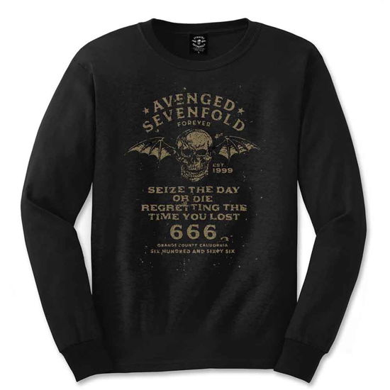 Avenged Sevenfold Unisex Long Sleeve T-Shirt: Seize the Day - Avenged Sevenfold - Mercancía - Unlicensed - 5055979950998 - 