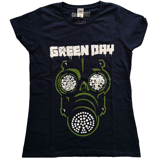 Cover for Green Day · Green Day Ladies T-Shirt: Green Mask (T-shirt) [size S] [Blue - Ladies edition]