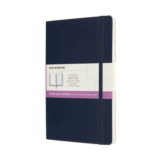 Cover for Moleskine · Moleskine Large Double Layout Plain and Ruled Softcover Notebook: Sapphire Blue (Pocketbok) (2021)