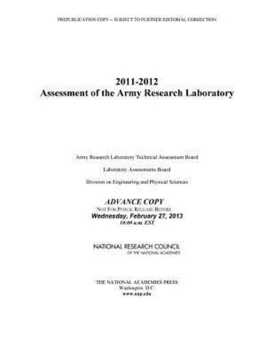 Cover for National Research Council · 2011-2012 Assessment of the Army Research Laboratory (Taschenbuch) (2013)