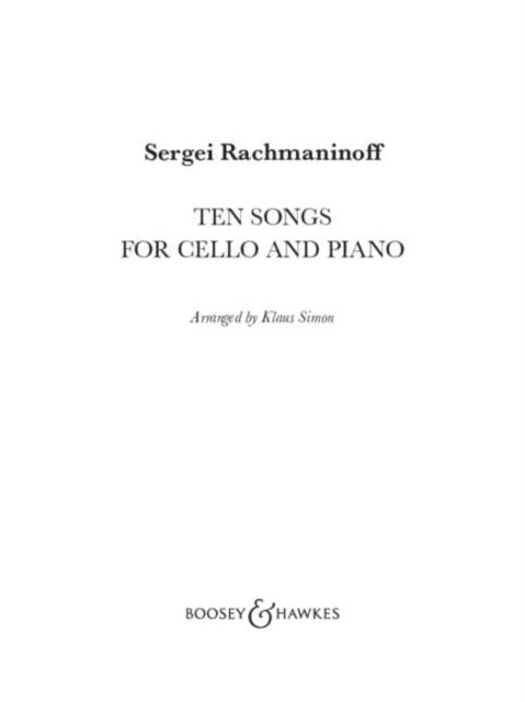 Cover for Sergej Wassiljewitsch Rachmaninow · Ten Songs for Cello and Piano (Sheet music) (2023)