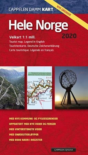 Cover for Cappelen Damm · CK: Hele Norge 2020 : veikart = tourist map = Touristenkarte = carte touristique (Hardcover bog) (2020)