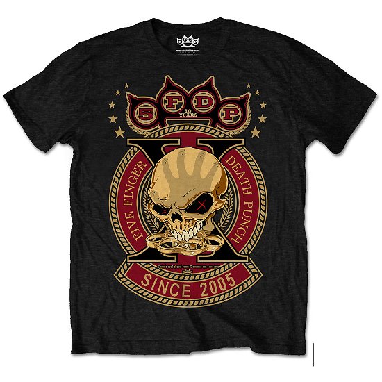 Five Finger Death Punch: Anniversary X Black (T-Shirt Unisex Tg. L) - Five Finger Death Punch - Annen - Unlicensed - 5055979911999 - 