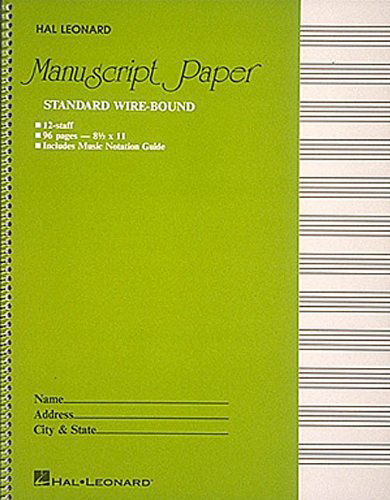 Cover for Hal Leonard Music Books · Manuscript Paper Standard Wire-bound 12 Stave (Spiral Book) (1986)