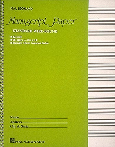 Cover for Hal Leonard Music Books · Manuscript Paper Standard Wire-bound 12 Stave (Spiralbok) (1986)