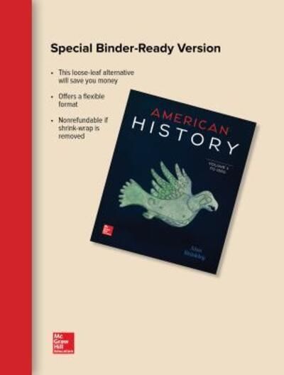 Cover for Alan Brinkley · American History Volume 1 Loose Leaf Edition with Connect Access Card (Hardcover Book) (2014)