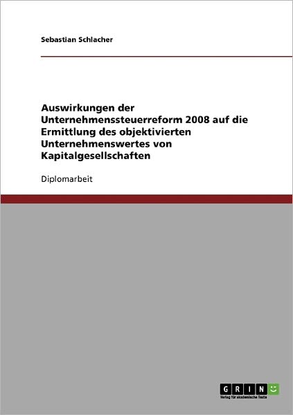 Cover for Schlacher · Auswirkungen der Unternehmens (Book) [German edition] (2008)