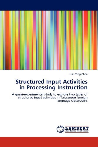 Cover for Hsin-ying Chen · Structured Input Activities in Processing Instruction: a Quasi-experimental Study to Explore Two Types of Structured Input Activities in Taiwanese Foreign Language Classrooms (Pocketbok) (2012)