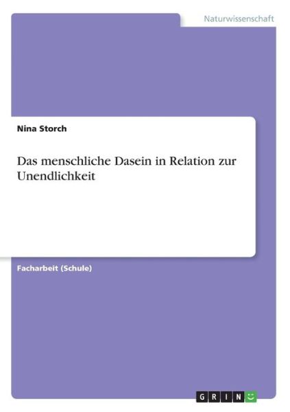 Cover for Storch · Das menschliche Dasein in Relati (Book)