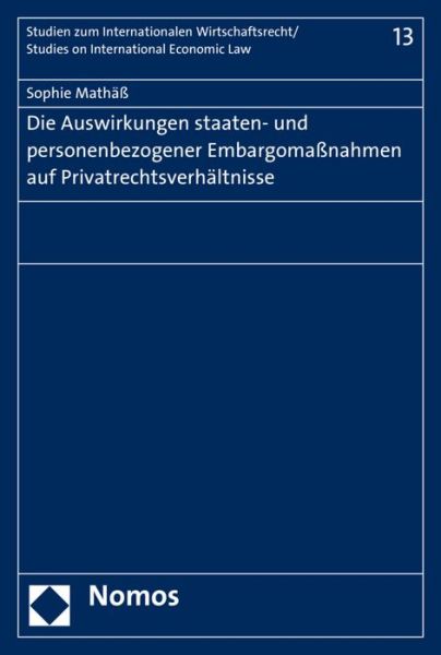 Cover for Mathäß · Die Auswirkungen staaten- und pe (Book) (2016)